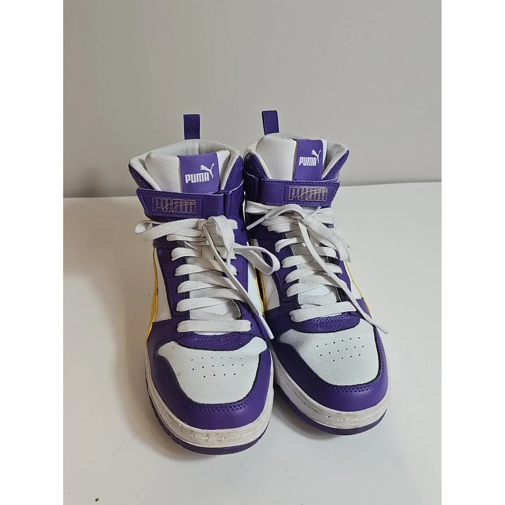 Puma RBD Basketball Shoes Mens Size 10 Hightop Game White Prism Purple 385839-04
